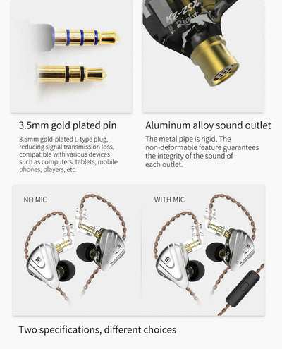 KZ ZSX Premium High-End Pro 12 Treiber HiFi In-Ear Kopfhörer Headset Purple Lila