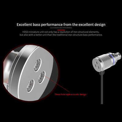 High-End Headset Kopfhörer KZ HDS3 Professional Silber In-Ear in PU Hardcase