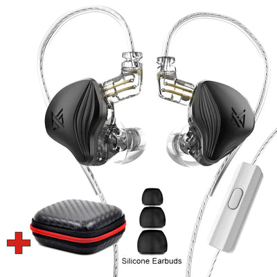 KZ ZEX Premium High-End Pro 3 Treiber HiFi In-Ear Kopfhörer Headset Schwarz