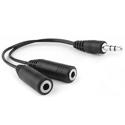Audio Splitter Kabel Schwarz Y Adapter Kopfhörer Doppler 3.5mm Klinke Computer