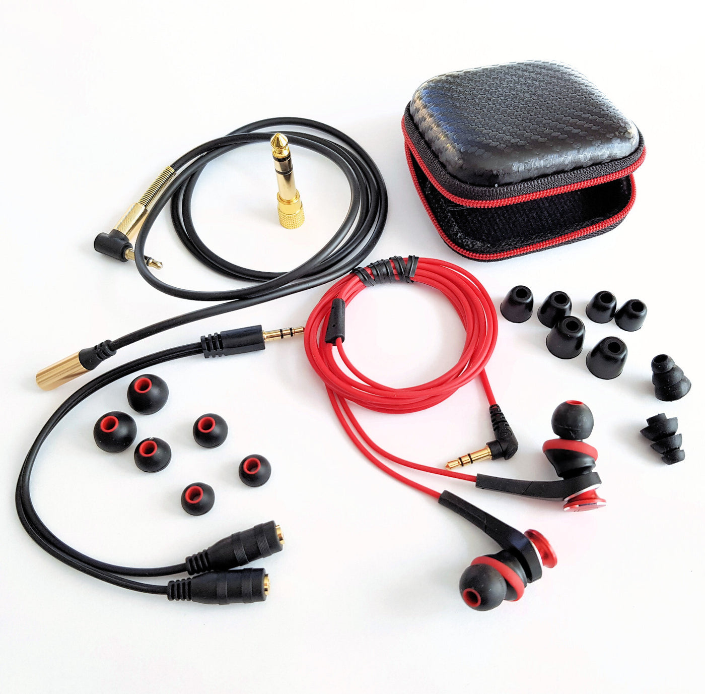 Audio Technica ATH-CKS77X Rot Kopfhörer In-Ear Headphone Earphone, viel Zubehör