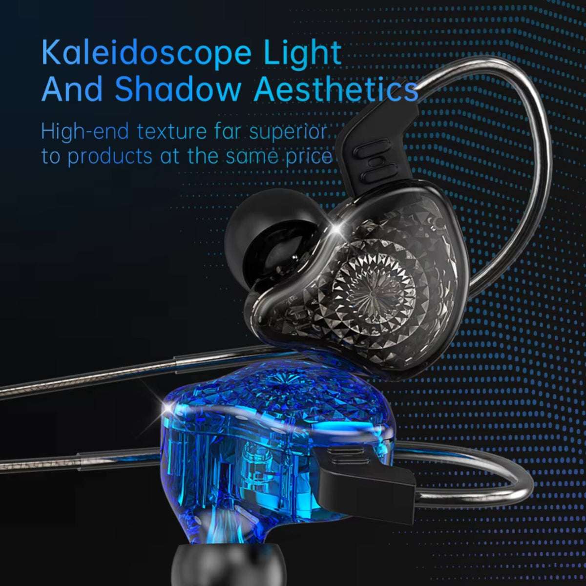 Blaues 3K K2 HD In-Ear-Headset