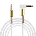 Weiß-goldenes 1 m AUX-Kabel mit Winkelstecker