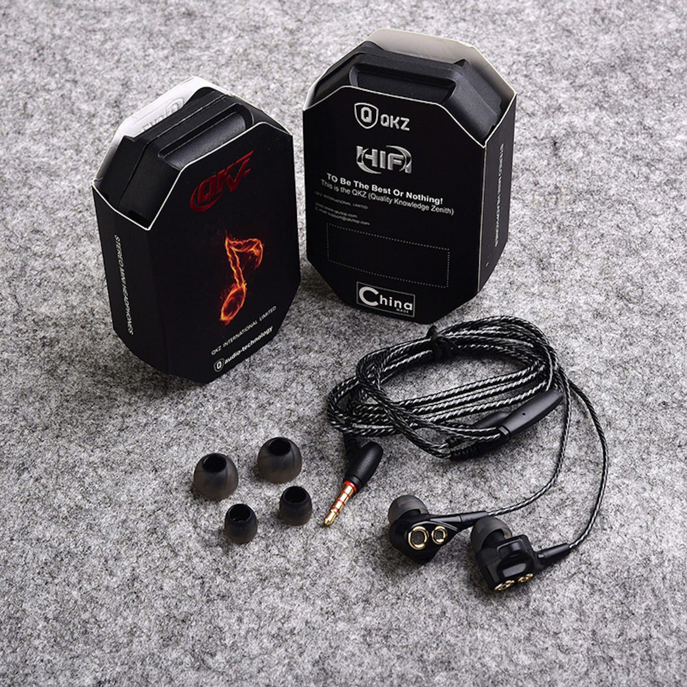 Premium Headset Kopfhörer QKZ-KD4 Dual Treiber In-Ear-Headset Ohrhörer