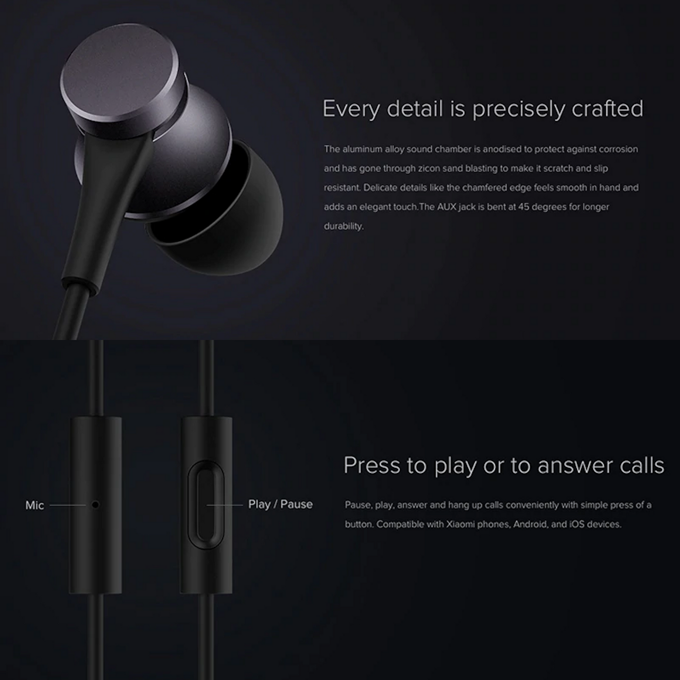 Piston Basic mit Mic In-Ear Kopfhörer Headset 3.5mm Earphone Bass für XIAOMI