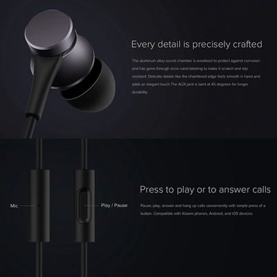 Piston Basic mit Mic In-Ear Kopfhörer Headset 3.5mm Earphone Bass für XIAOMI