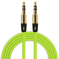 Grünes 1 m AUX-Kabel mit zwei 3,5-mm-Steckern