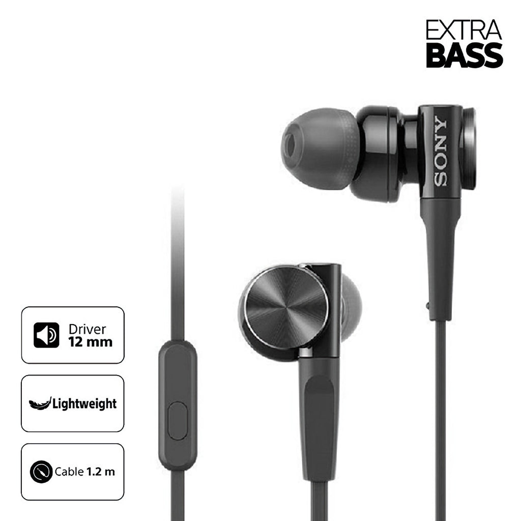 Schwarze Sony MDR-XB75AP Extra-Bass In-Ear-Kopfhörer