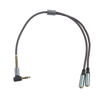 Audio Doppler Kabel Winkelstecker Kopfhörer 3.5mm Stecker > 2 Buchse blaugrau