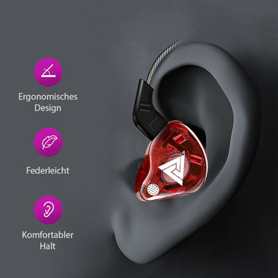 QKZ AK6 Hi-Res In-Ear-Kopfhörer Ohrhörer 105dB mit HD Mikrofon Bass Boost Rot