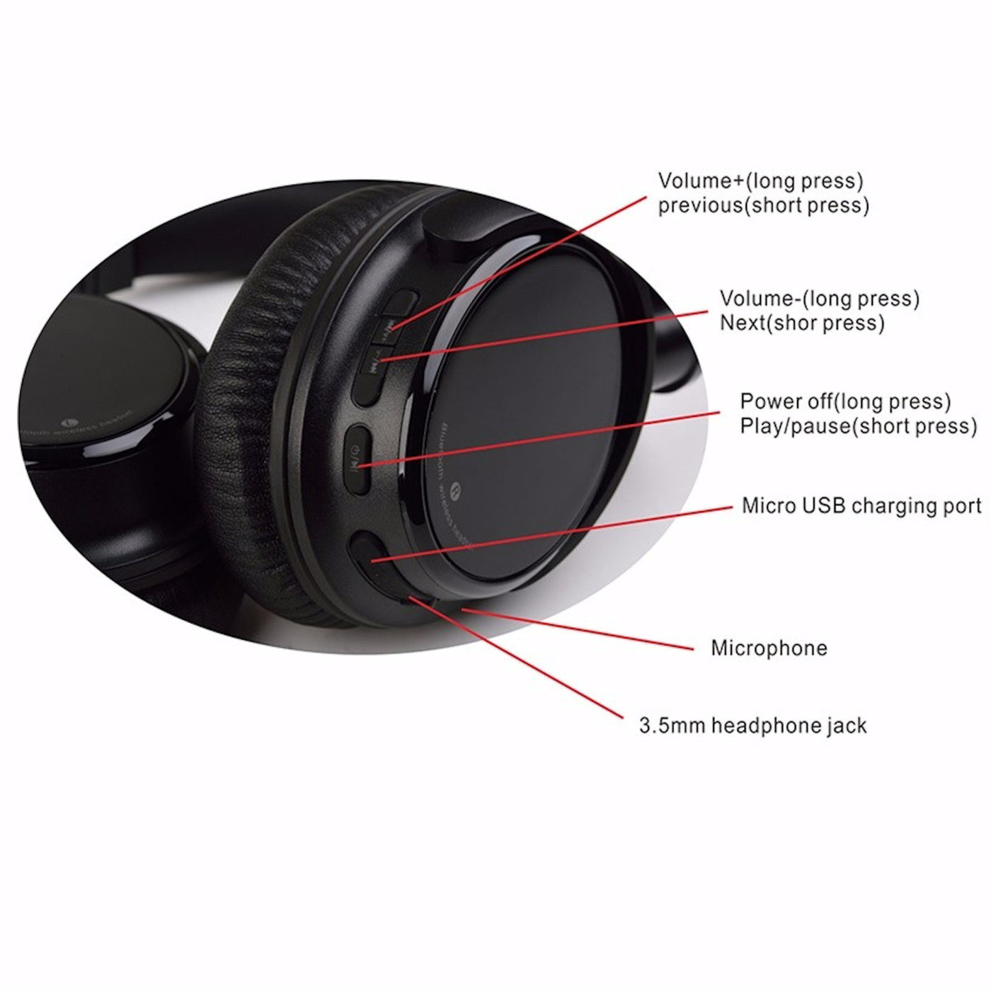 Premium High End Bluetooth Kopfhörer/Headset V6BTL Super Bass Wireless Headphone