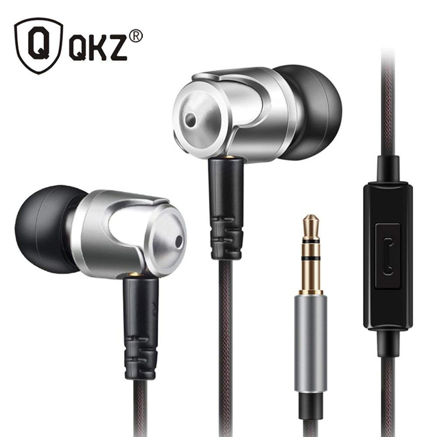 Super Bass High-End In Ear Kopfhörer QKZ DM4 Silber Ohrhörer austauschbare Kabel
