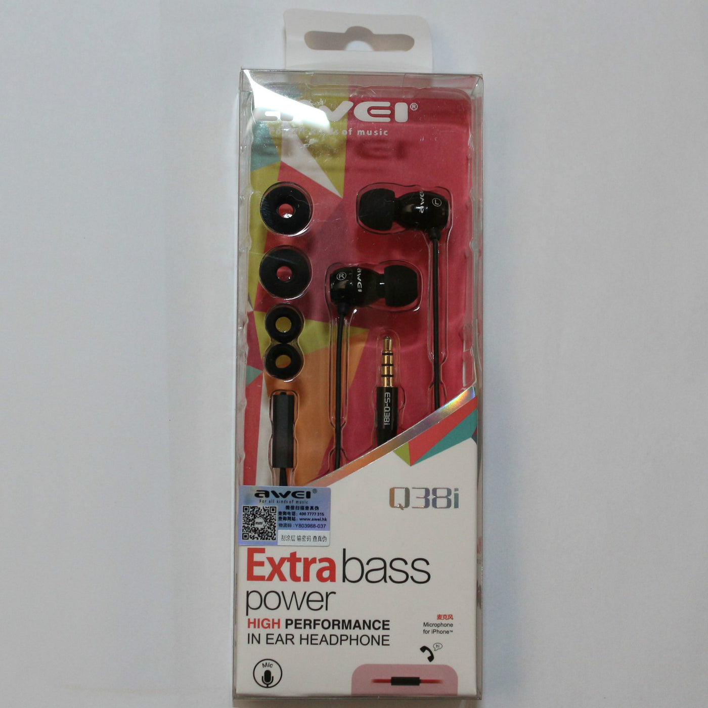 Awei Q38i High End Extrabass High Performance In-Ear Ohrhörer Earphone Headphone