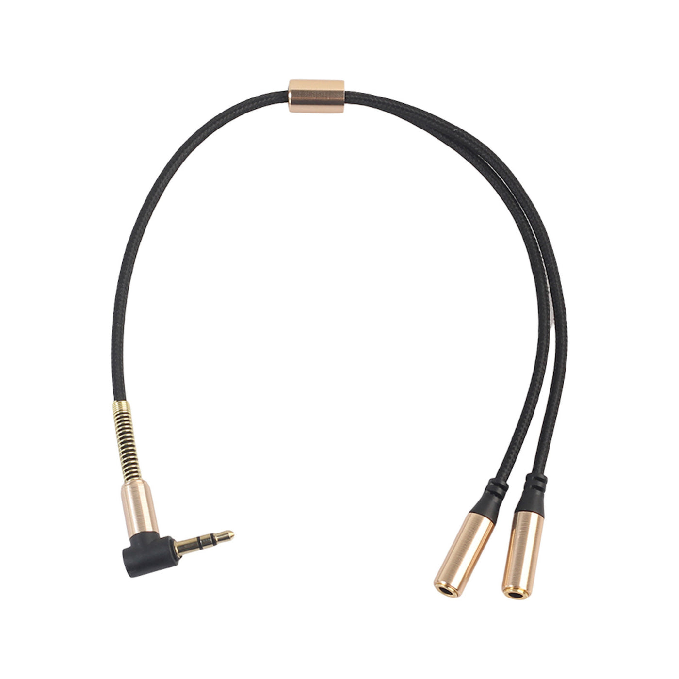 Audio Doppler Kabel Winkelstecker Kopfhörer 3.5mm Stecker > 2 Buchse schwarz