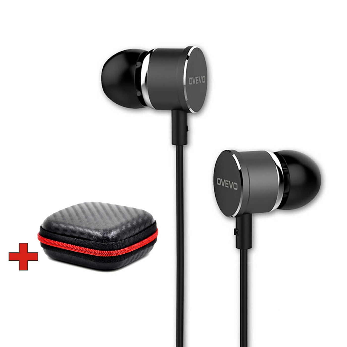 Mega Bass OVEVO S8 Premium In-Ear Earphone Headset Mic Hardcase Schwarz Weiss