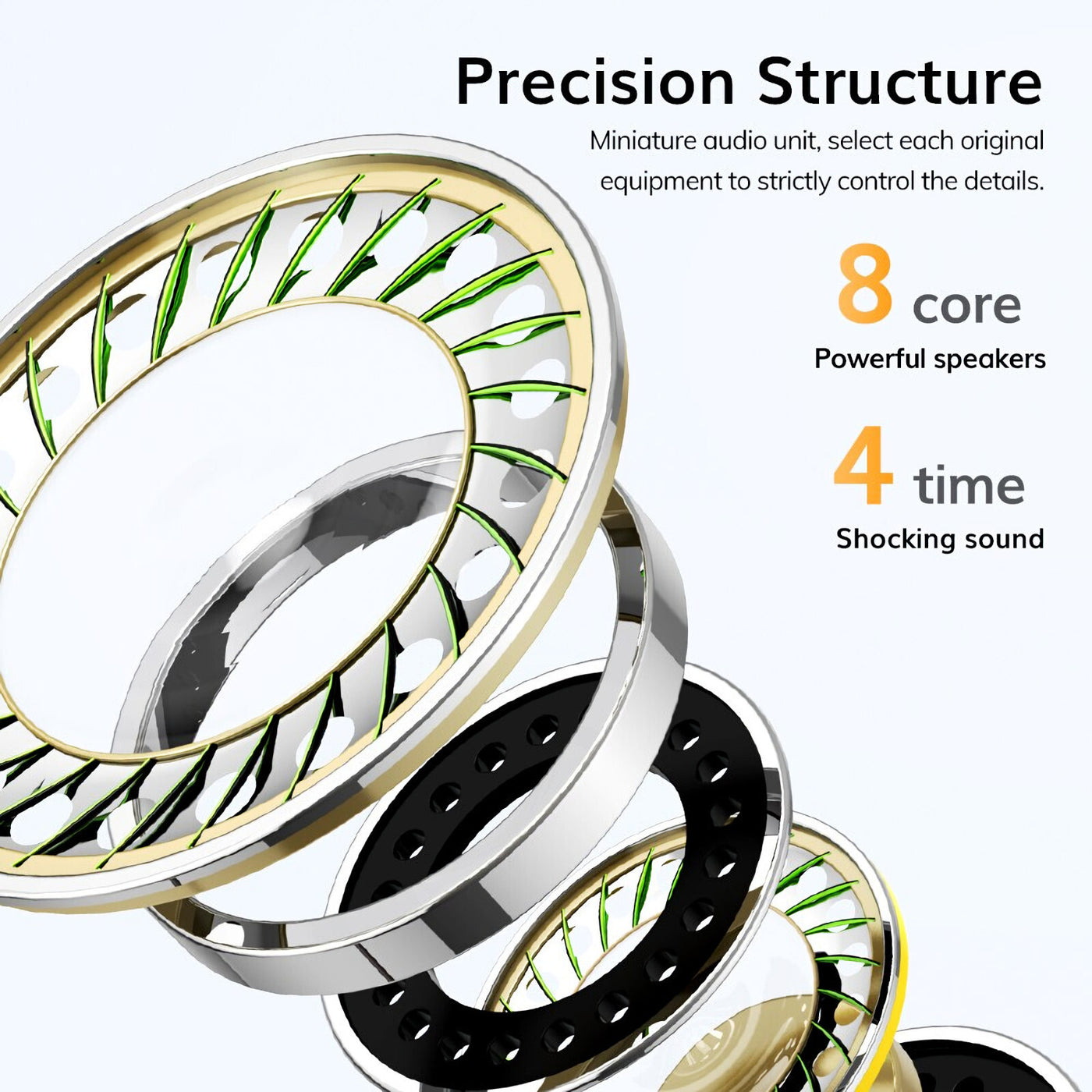 Premium Metall Headset In-Ear Kopfhörer F36 Surround Super Bass braun Hardcase