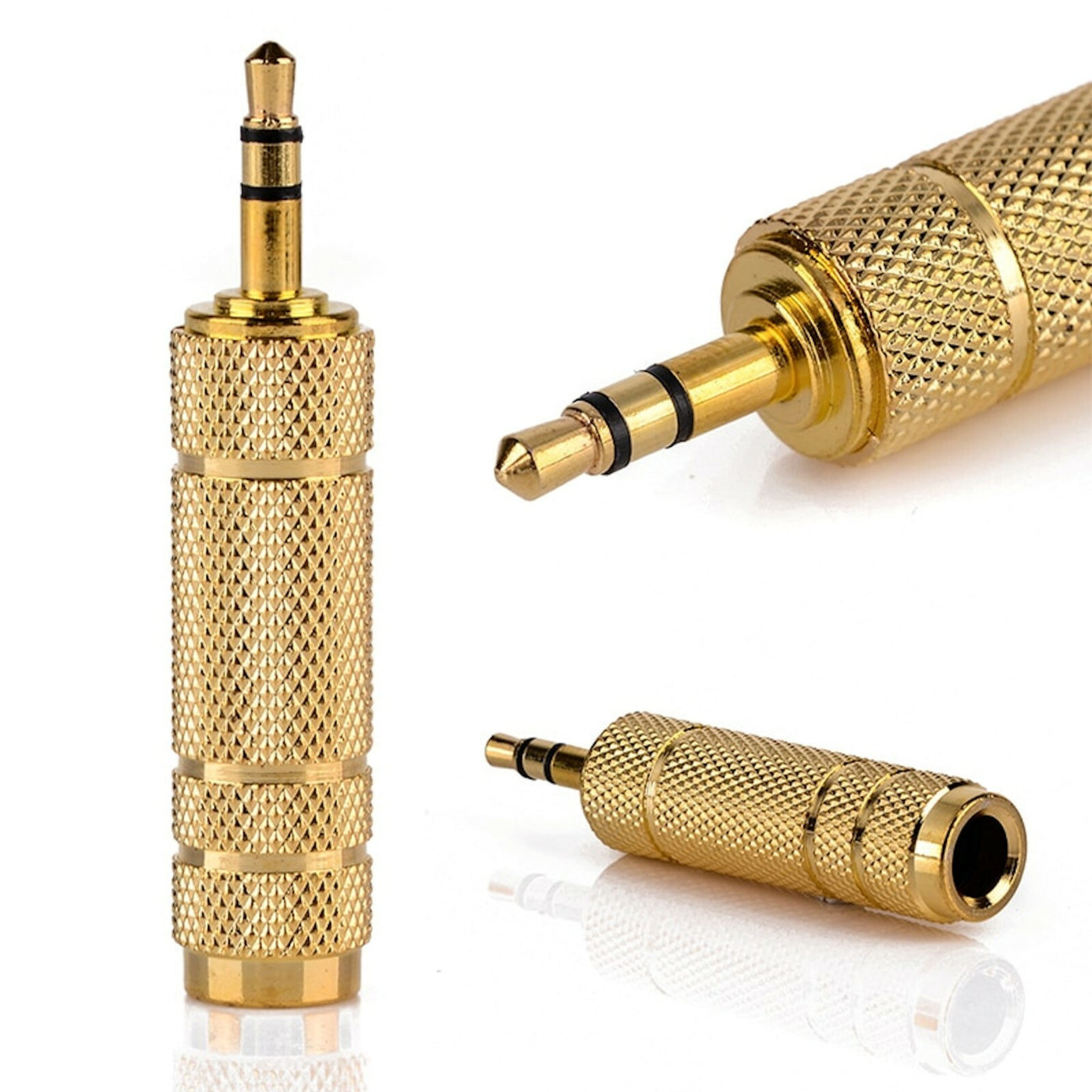 Klinken Adapter 6,35mm Buchse auf 3,5mm Stecker Stereo AUDIO HIFI voll vergoldet