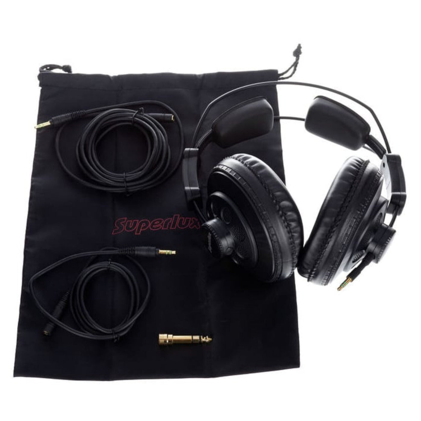 Superlux HD668B Stereo Kopfhörer Schwarz mit Zubehör 6.3 mm Adapter Neu