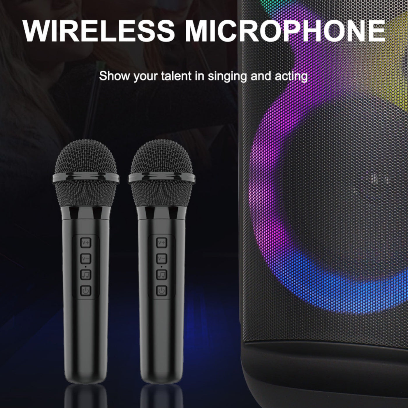 Partybox Sing-E ZQS8288 beleuchtete Lautsprecherbox Mic Bluetooth USB TWS