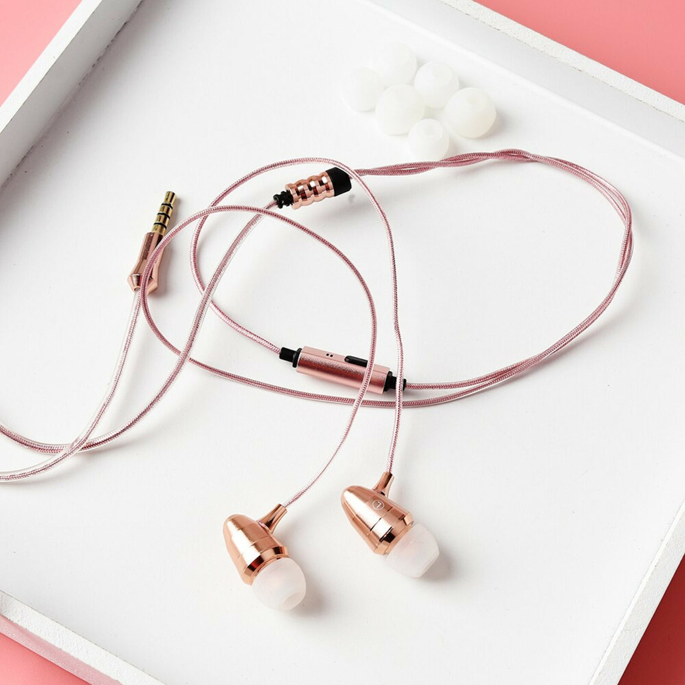 Super Bass In-Ear Kopfhörer KZ X6 HS Rosa High-End Headset Headphones PU Case