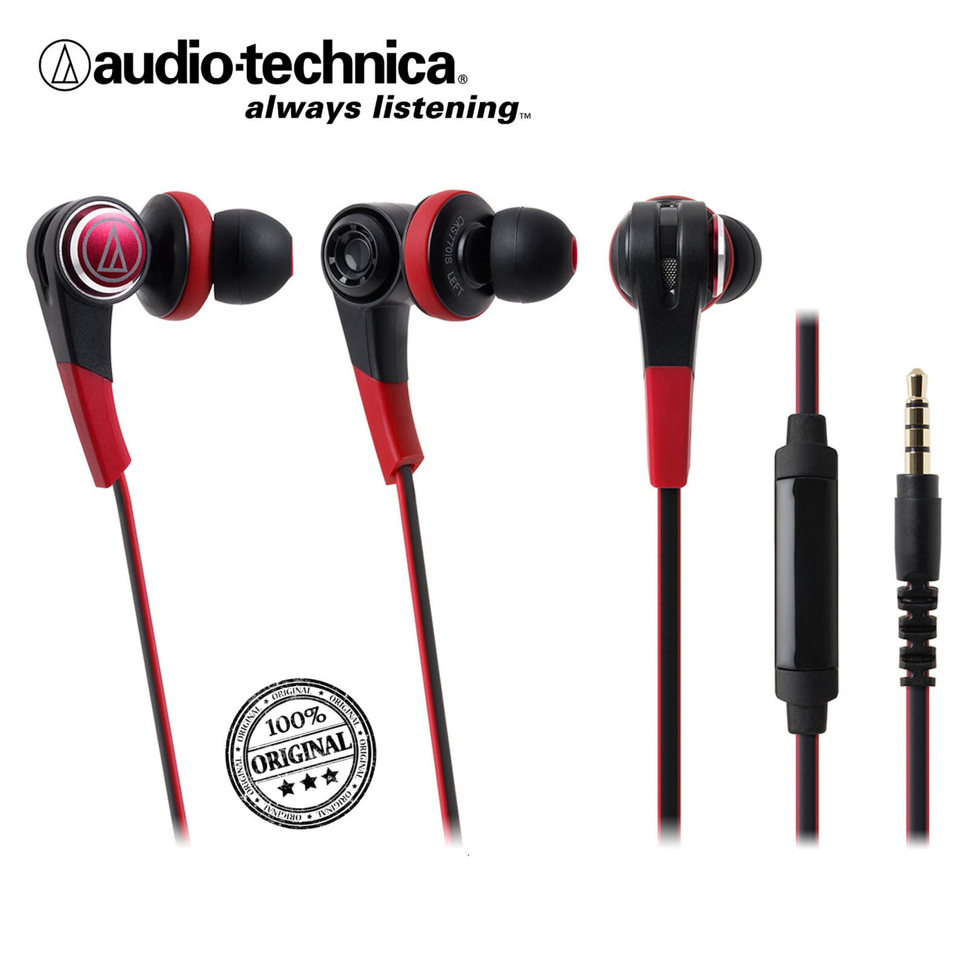 Audio Technica ATH-CKS770iS Rot Kopfhörer In-Ear Headphone Earphone viel Zubehör