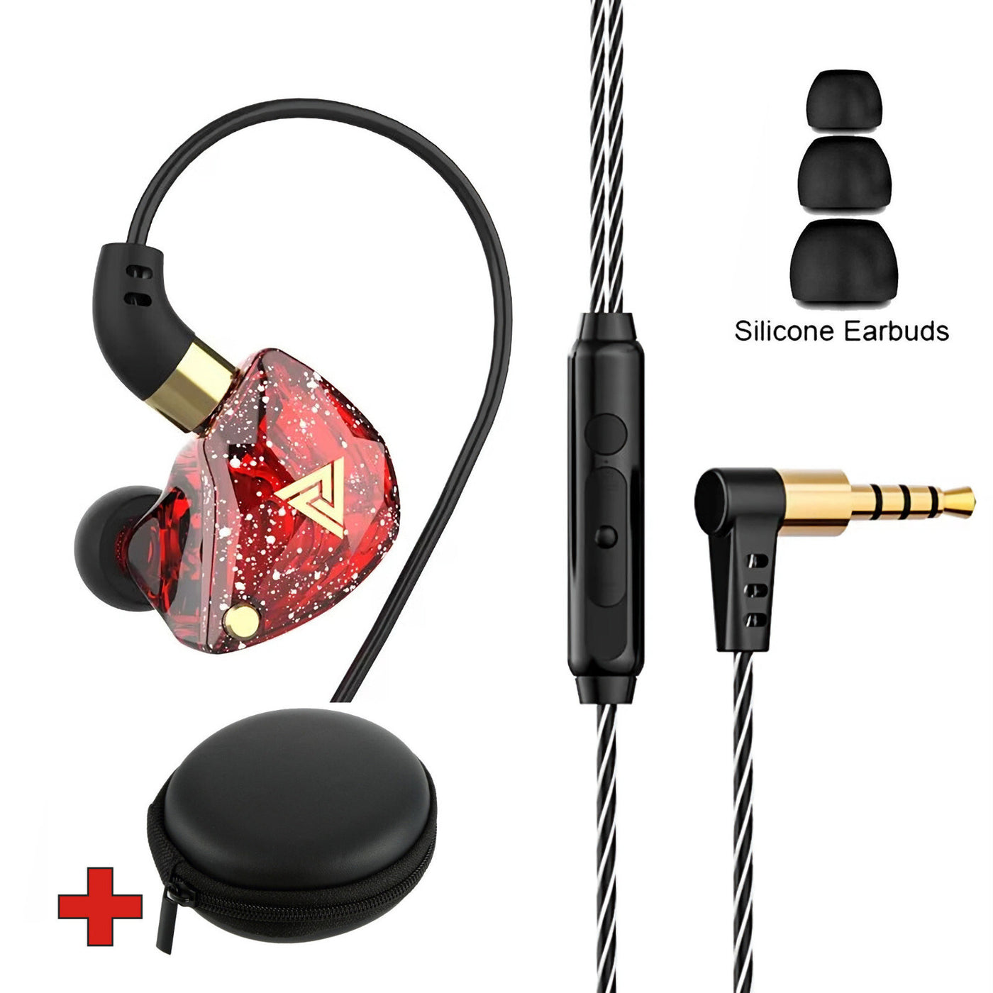 Premium Headset Kopfhörer QKZ SK8 HiFi In-Ear-Headset Ohrhörer + Hardcase