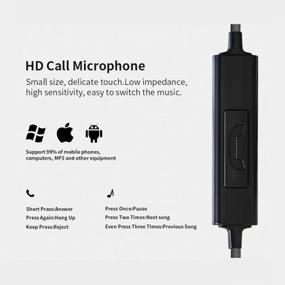 Premium Headset Kopfhörer QKZ-KD3 Pro HiFi In-Ear-Headset Ohrhörer