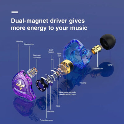 Premium Headset Kopfhörer QKZ-AK6 Max HiFi In-Ear-Headset Ohrhörer + Hardcase