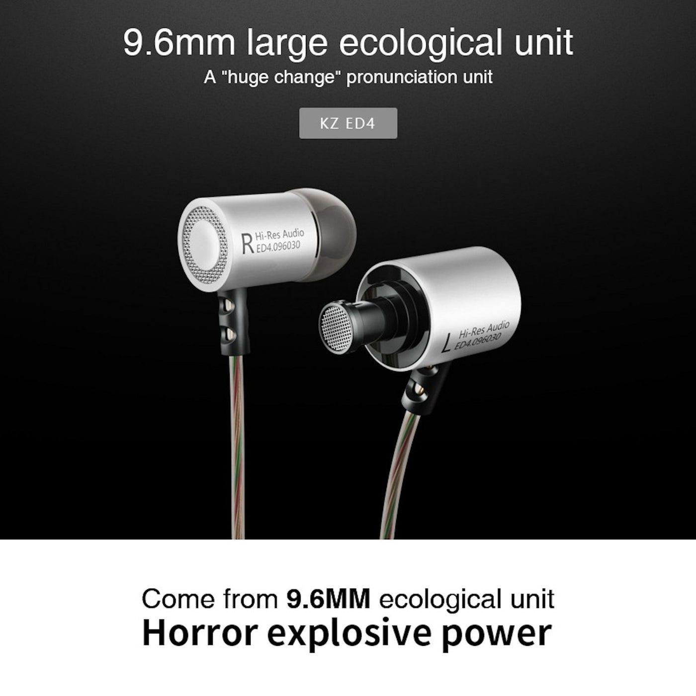 Original KZ ED4 HS silber High-End Headset Kopfhörer In-Ear Hardcase Beats