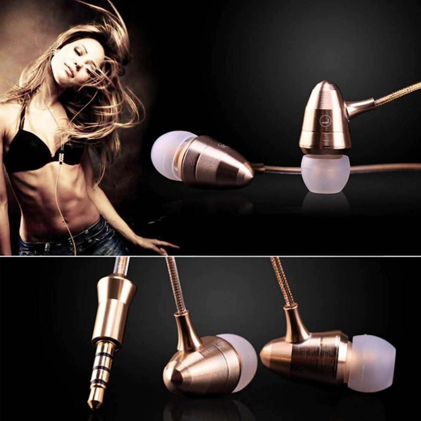 Super Bass In-Ear Kopfhörer KZ X6 X6HS Gold High-End Headset Headphones PU Case