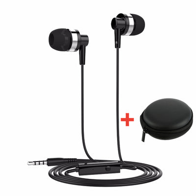 In-Ear Headset JD89 Schwarz Kopfhörer Earphone Bass für Samsung Xiaomi LG HTC