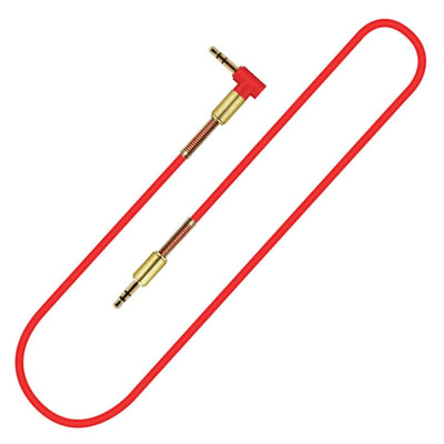 1m Audio Stereo Kopfhörer Anschlusskabel 3,5mm Stecker > Winkelstecker Rot Gold