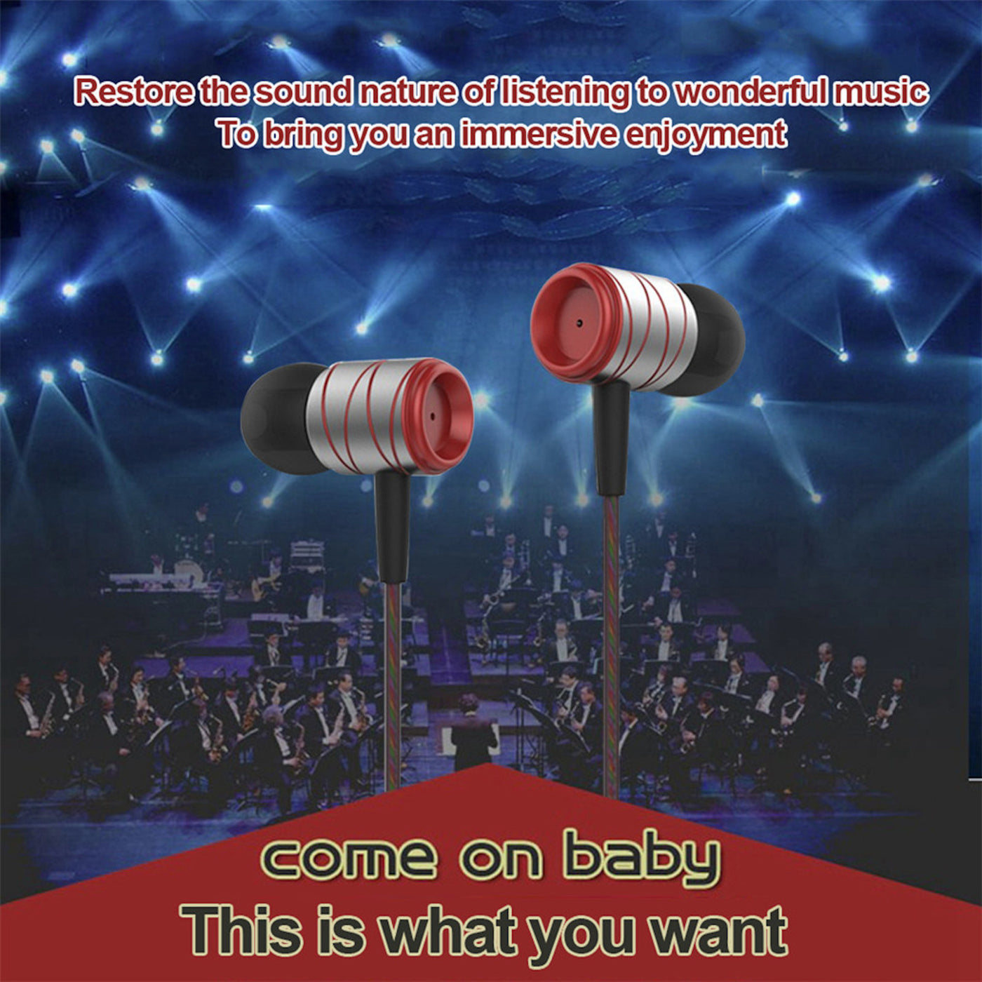 High-End Headset Kopfhörer KZ ED1HS Silber Rot In-Ear in PU Hardcase - Bass