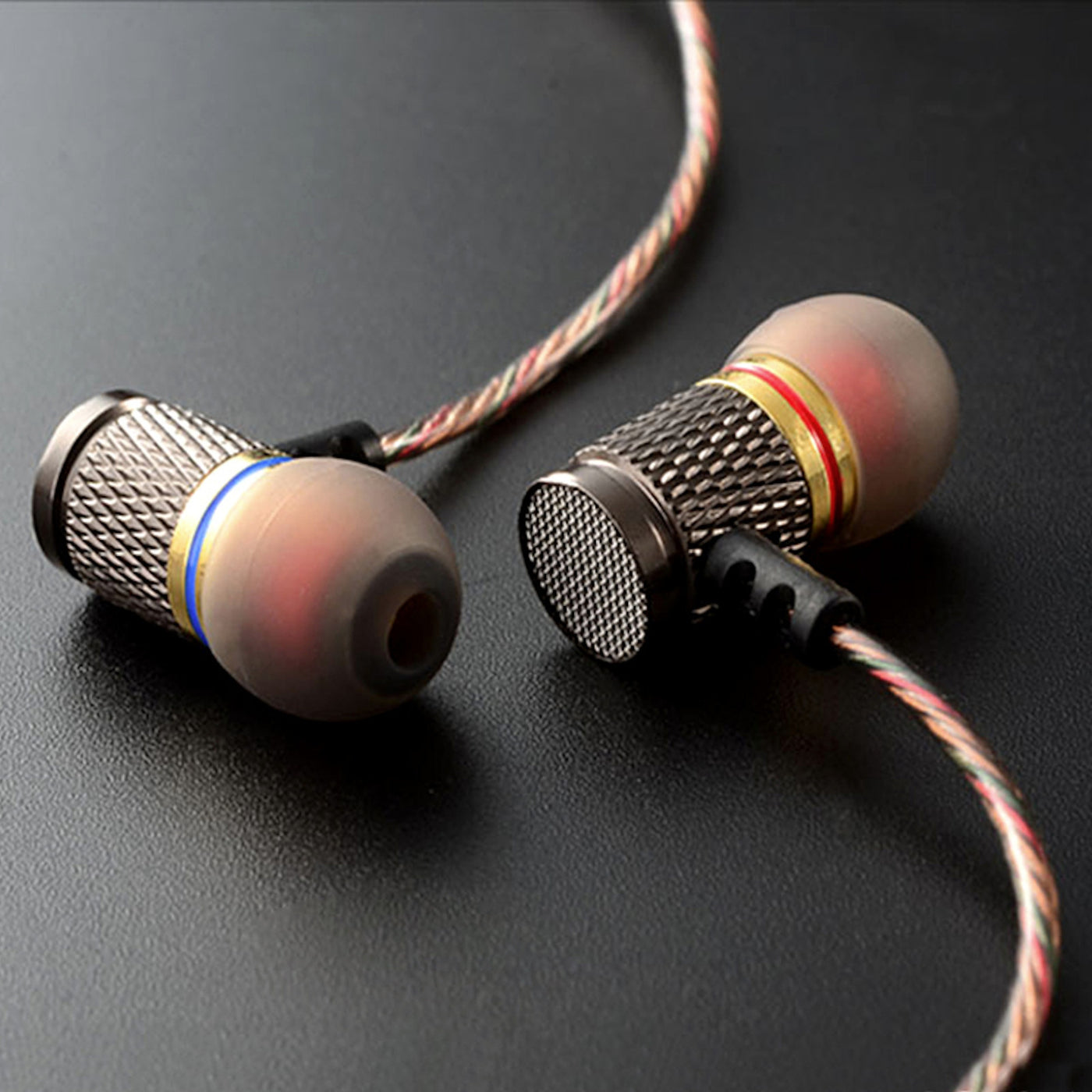 High-End Headset Kopfhörer KZ ED2 HS Professional Gunmetal In-Ear in PU Hardcase