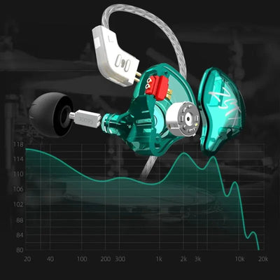 High-End In Ear Kopfhörer KZ ZSTx Pro Mic Black Messing In-Ear Premium Ohrhörer